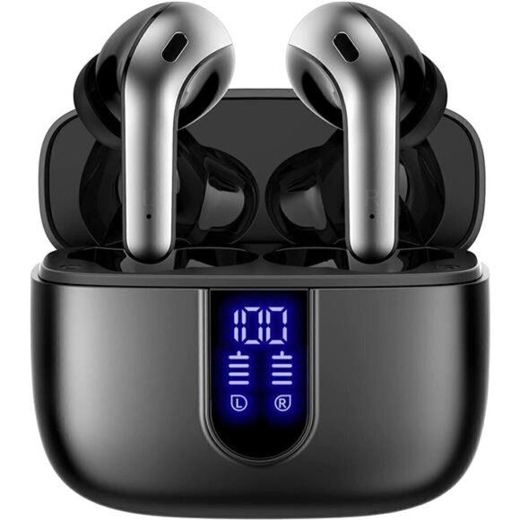 Bluetooth Headphone Wireless Earbud Airpods Pro 2 Charging Case Waterproof BLACK - Picture 1 of 6